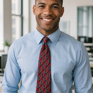 Ermenegildo‎ Zegna Tie Silk Repp Red/Blue Italy Hand Made Classic Suit Necktie